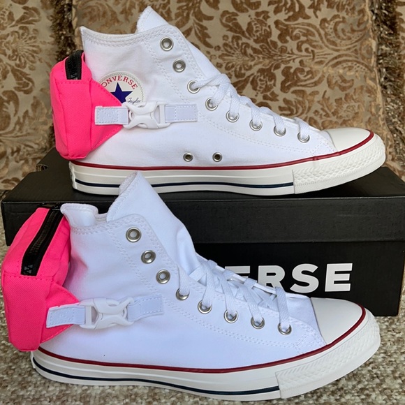 Converse Other - Converse CTAS Buckle Up Hi White/Neo Pink/White MN